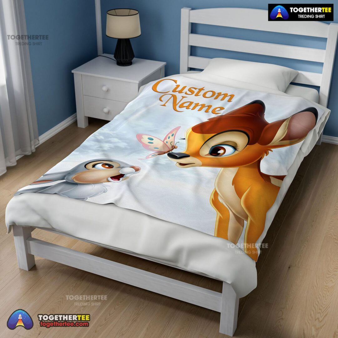 Official Disney Bambi And Thumper Blanket Fleece Customized Blanket