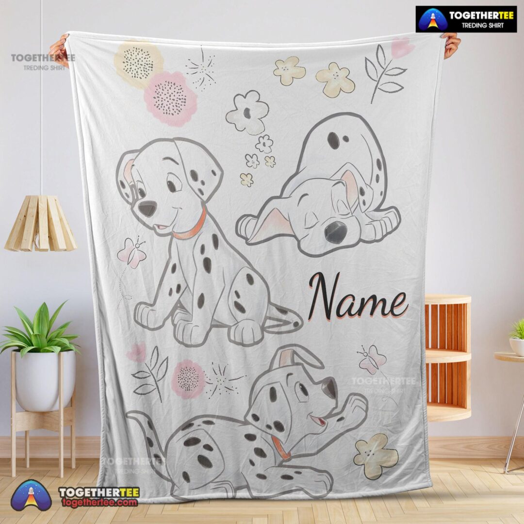 Official Disney Cartoon 101 Dalmatians Cute Blanket Fleece Customized Blanket