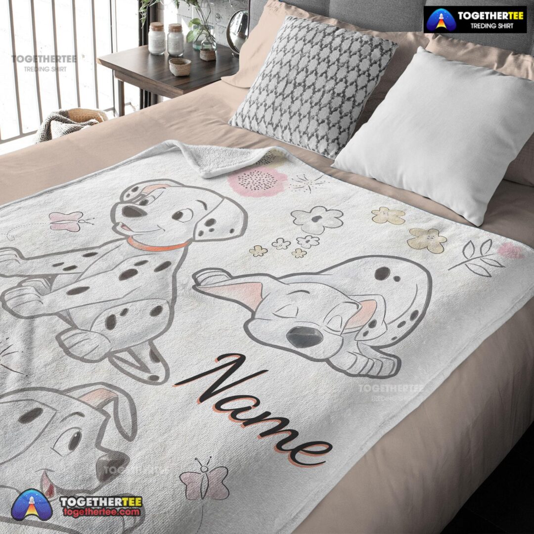 Official Disney Cartoon 101 Dalmatians Cute Blanket Fleece Customized Blanket