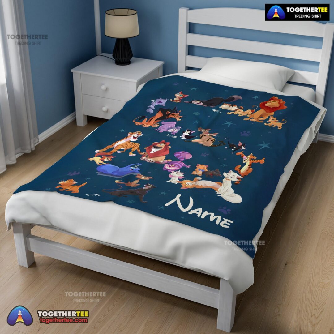 Official Disney Cartoon All Cats Character Blanket Fleece Customized Blanket