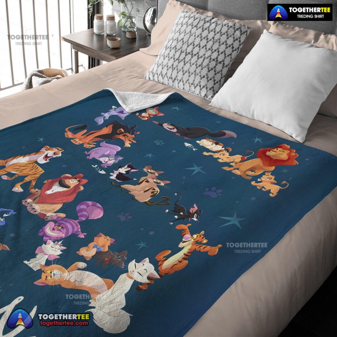 Official Disney Cartoon All Cats Character Blanket Fleece Customized Blanket