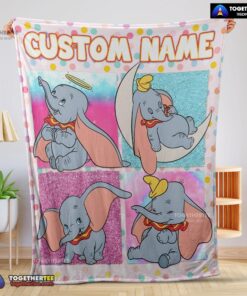 Official Disney Cartoon Baby Girl Elephant Dumbo Velveteen Cute Blanket Fleece Customized Blanket