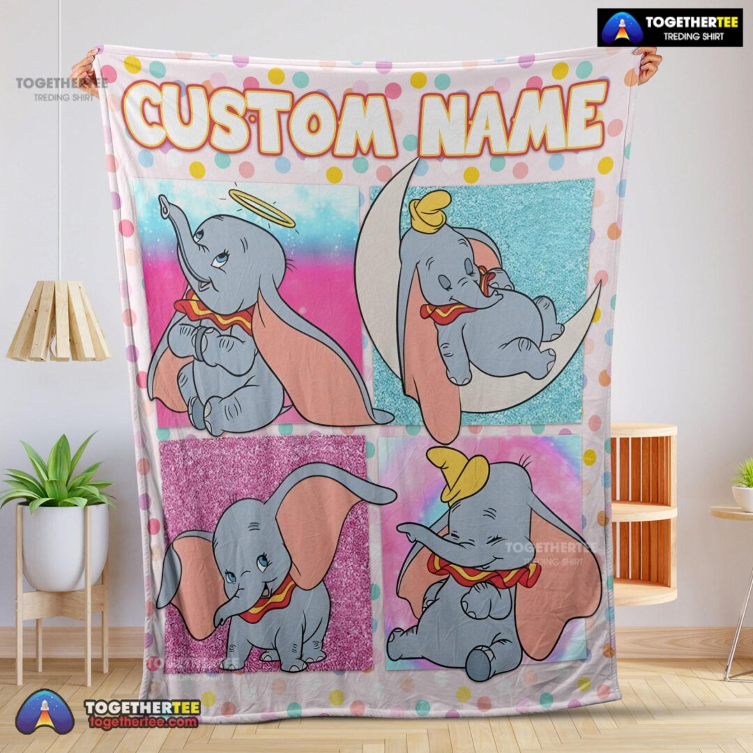 Official Disney Cartoon Baby Girl Elephant Dumbo Velveteen Cute Blanket Fleece Customized Blanket-mk-01