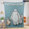Official Disney Cartoon Big Hero 6 Baymax With Friends Blanket Fleece Customized Blanket
