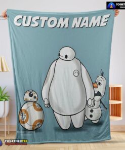 Official Disney Cartoon Big Hero 6 Baymax With Friends Blanket Fleece Customized Blanket