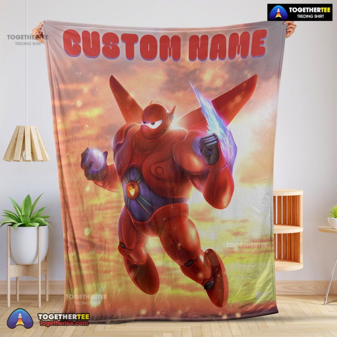Official Disney Cartoon Big Hero 6 Red Baymax Blanket