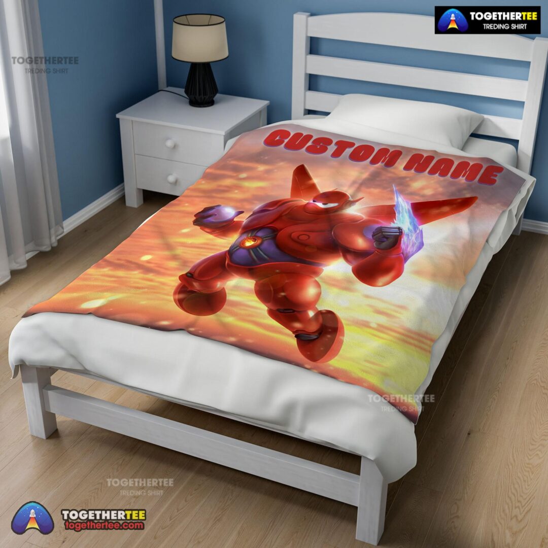 Official Disney Cartoon Big Hero 6 Red Baymax Blanket