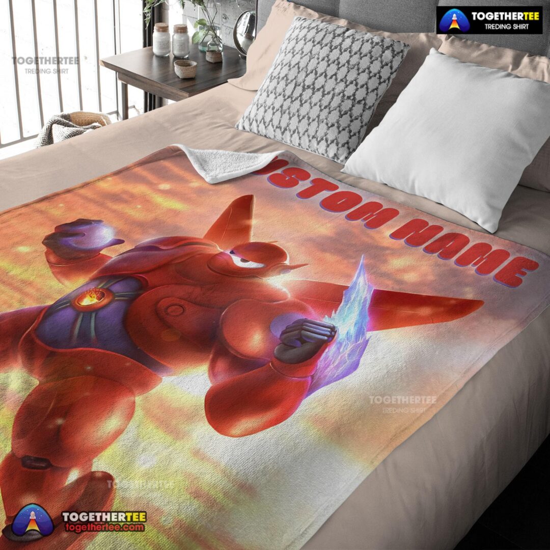 Official Disney Cartoon Big Hero 6 Red Baymax Blanket