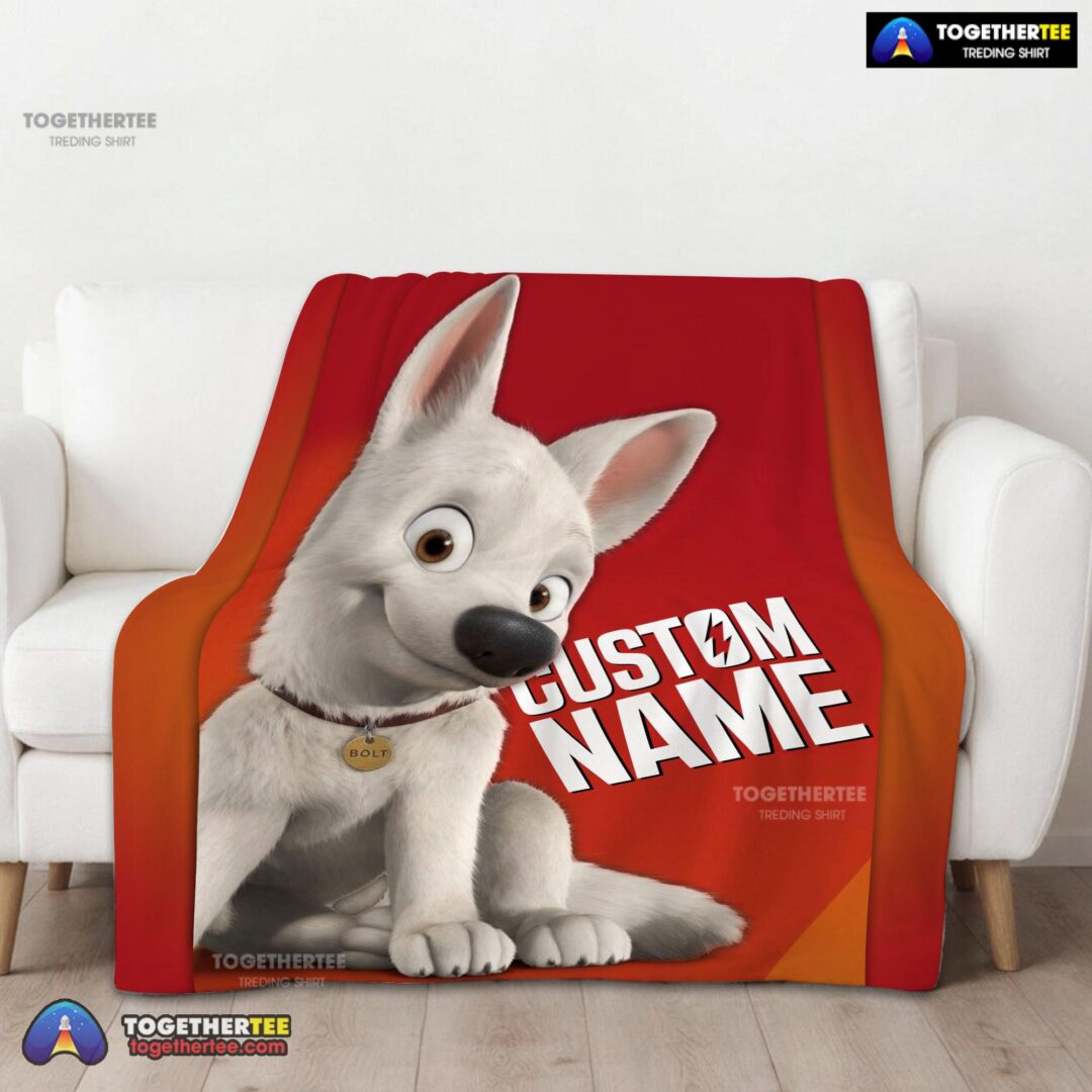 Official Disney Cartoon Bolt Blanket Fleece Customized Blanket