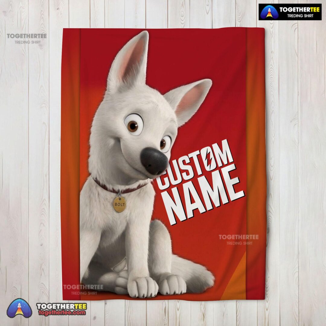Official Disney Cartoon Bolt Blanket Fleece Customized Blanket