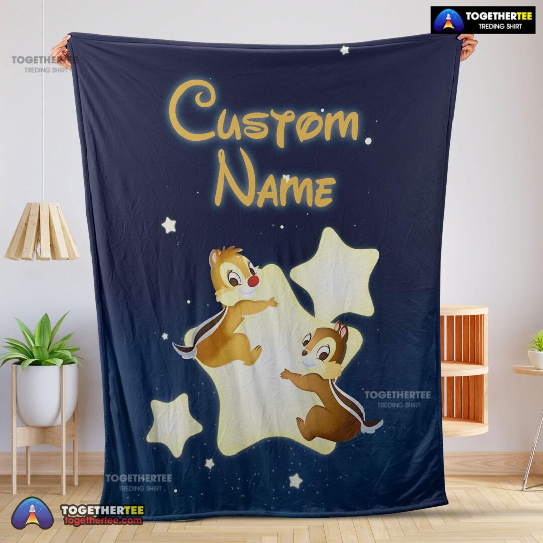 Official Disney Cartoon Chip And Dale Cute Blanket Fleece Customized Blanket