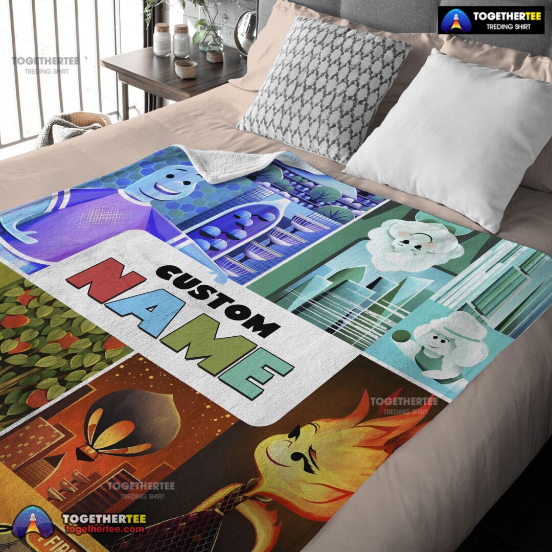 Official Disney Cartoon Elemental Ember Wade Lutz Clod Blanket Fleece Customized Blanket-mk-03