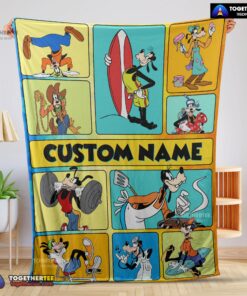 Official Disney Cartoon Goofy With Friends Blanket Fleece Customized Blanket