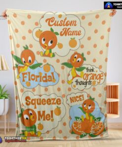 Official Disney Cartoon Orange Bird Cute Blanket Fleece Customized Blanket
