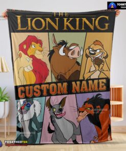 Official Disney Cartoon The Lion King With All Friends Blanket Fleece Customized Blanket