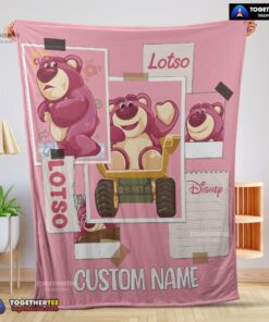 Official Disney Cartoon Toy Story Cute Lotso Grid Photos Blanket