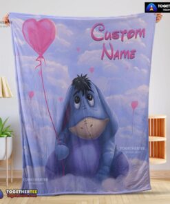 Official Disney Cartoon Winnie The Pooh Eeyore Cute Blanket Fleece Customized Blanket