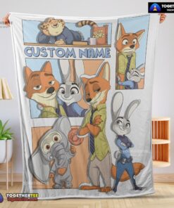 Official Disney Cartoon Zootopia Velveteen Cute Blanket Fleece Customized Blanket