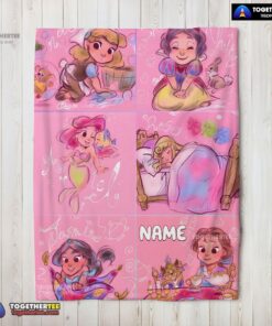 Official Disney Cute Kids Princess Sketches Blanket Fleece Customized Blanket