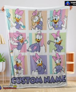 Official Disney Daisy Duck And Friends Daisy Duck Moods Blanket Customize Blanket