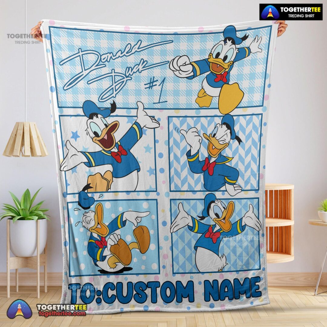 Official Disney Donald Duck With Signature And Friends Donald Duck Moods Blanket Customize Blanket-mk-01 (1)