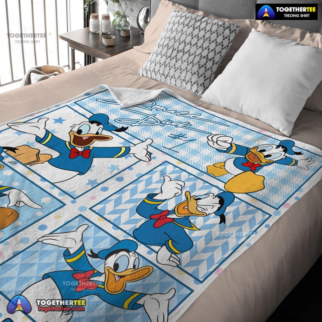 Official Disney Donald Duck With Signature And Friends Donald Duck Moods Blanket Customize Blanket