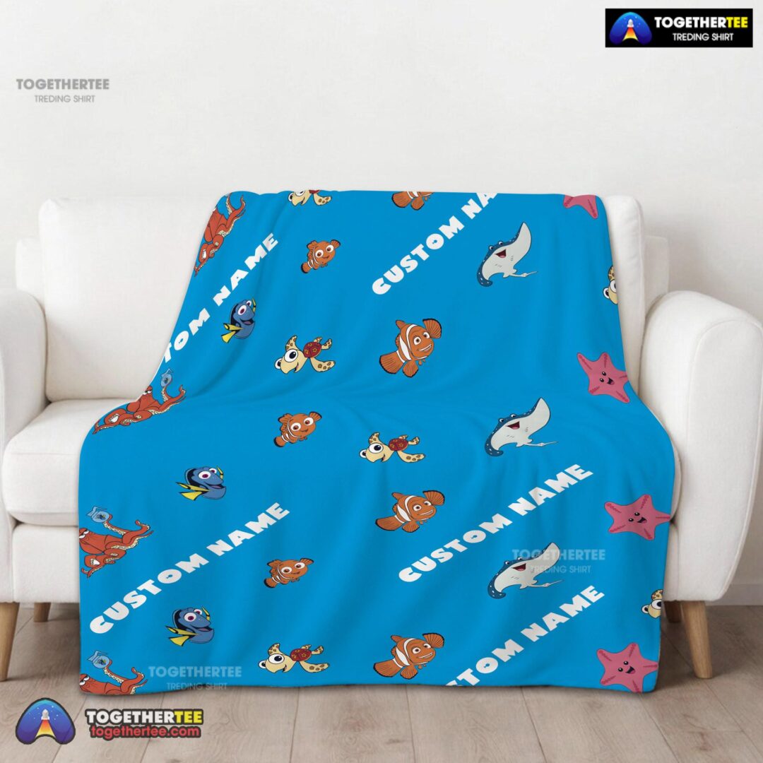 Official Disney Finding Nemo & Dory Characters Blanket Fleece Customized Blanket-mk-01