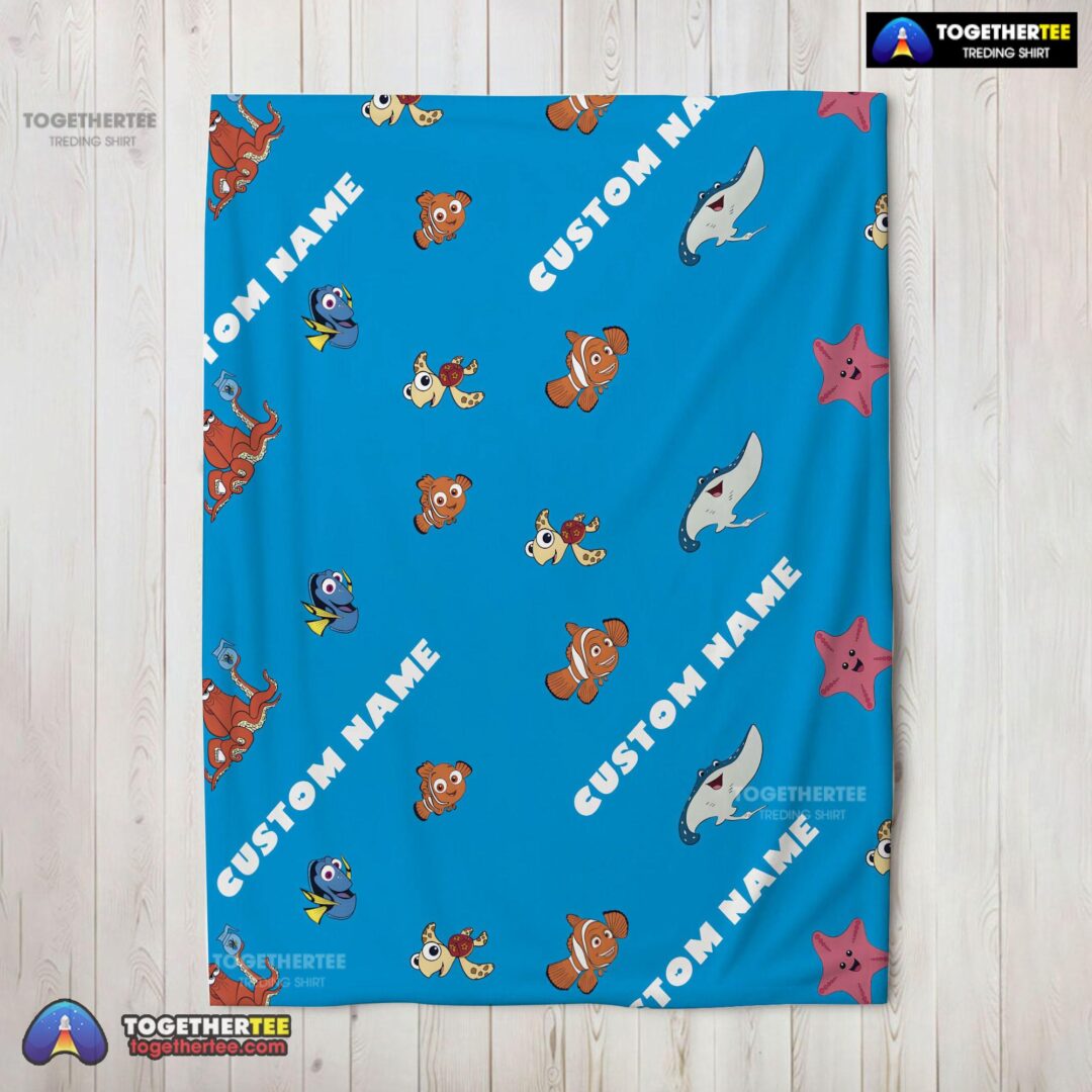 Official Disney Finding Nemo & Dory Characters Blanket Fleece Customized Blanket-mk-02
