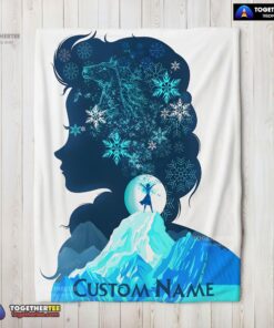 Official Disney Frozen Elsa Double Exposure Blanket Fleece Customized Blanket