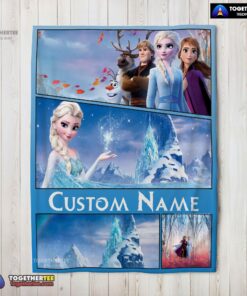 Official Disney Frozen Elsa & Friends Journey Collage Blanket Fleece Customized Blanket