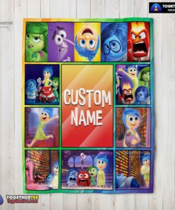 Official Disney Inside Out Colorful Collage Blanket Fleece Customized Blanket