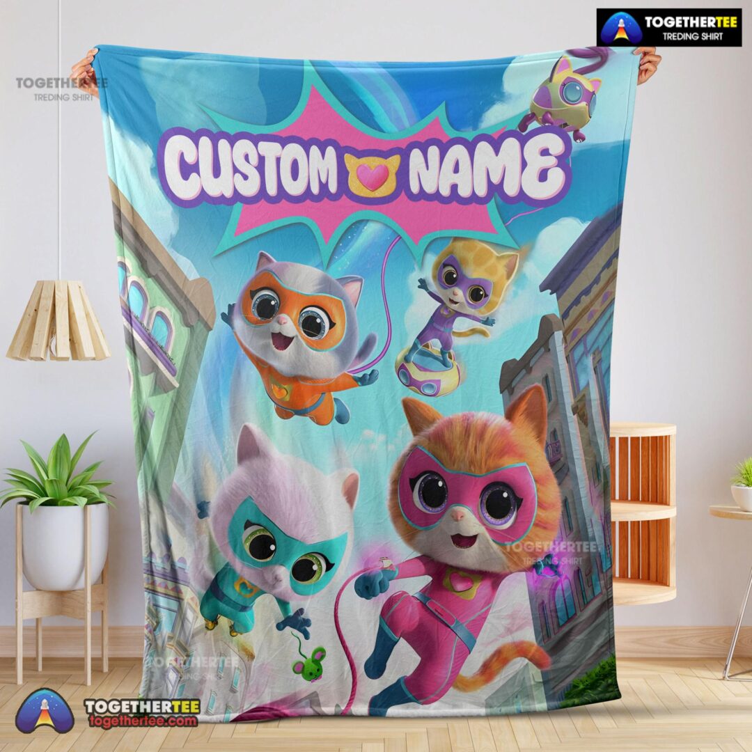 Official Disney Junior SuperKitties Chibi Cute Fleece Blanket Customize Blanket