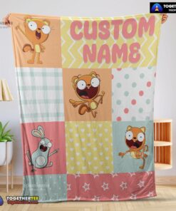 Official Disney Kiff Chatterley & Barry Buns Pattern Blanket Fleece Customized Blanket