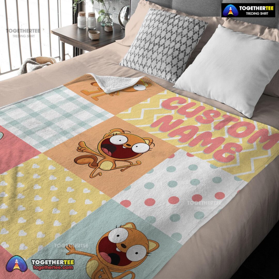 Official Disney Kiff Chatterley & Barry Buns Pattern Blanket Fleece Customized Blanket-mk-03