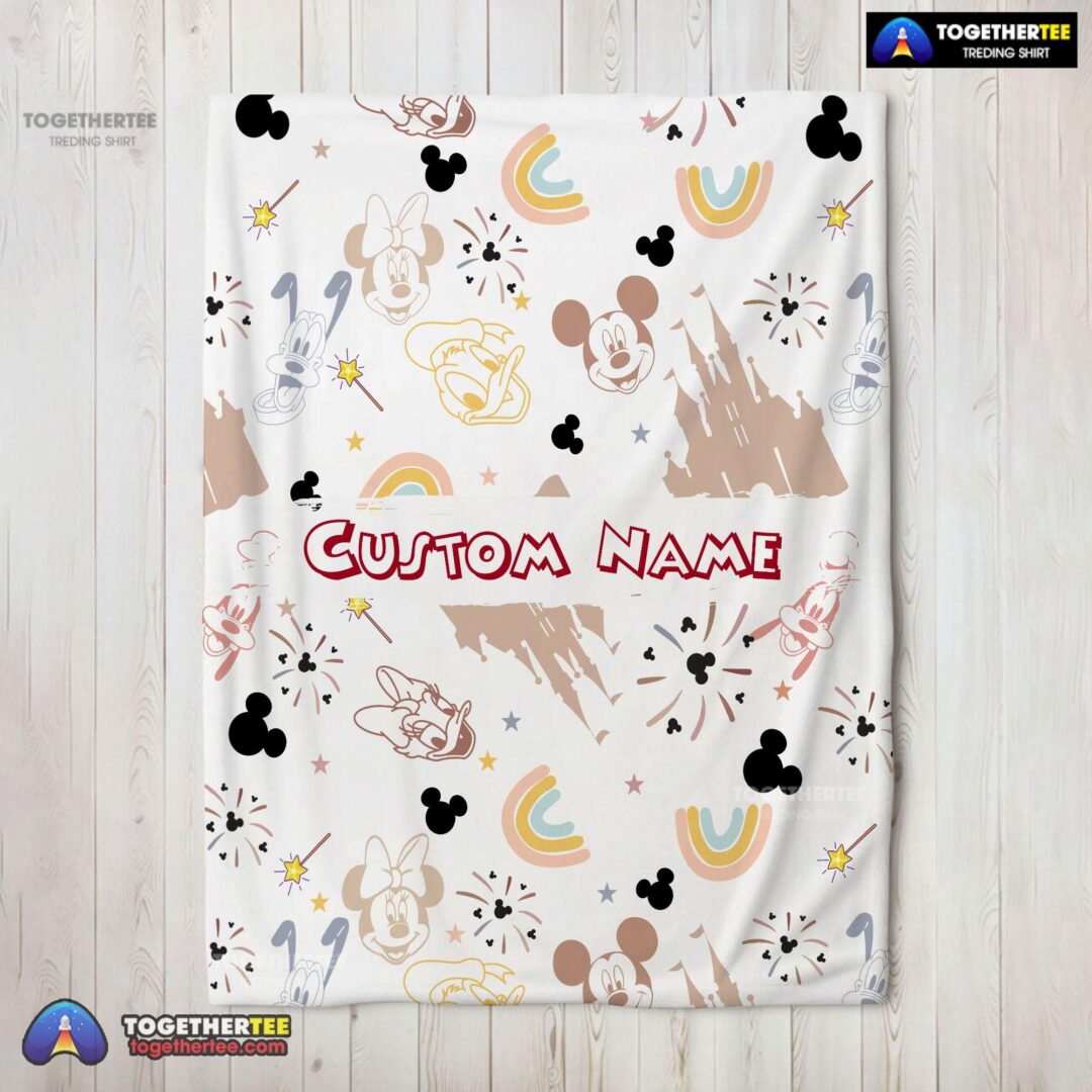 Official Disney Mickey Mouse & Friends Magical Mouse Castle Blanket Fleece Customized Blanket-mk-02