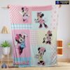 Official Disney Minnie Mouse Patchwork Pattern Blanket Fleece Customized Blanket