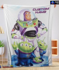 Official Disney Pixar Buzz Lightyear And The Little Green Men Fleece Customized Blanket