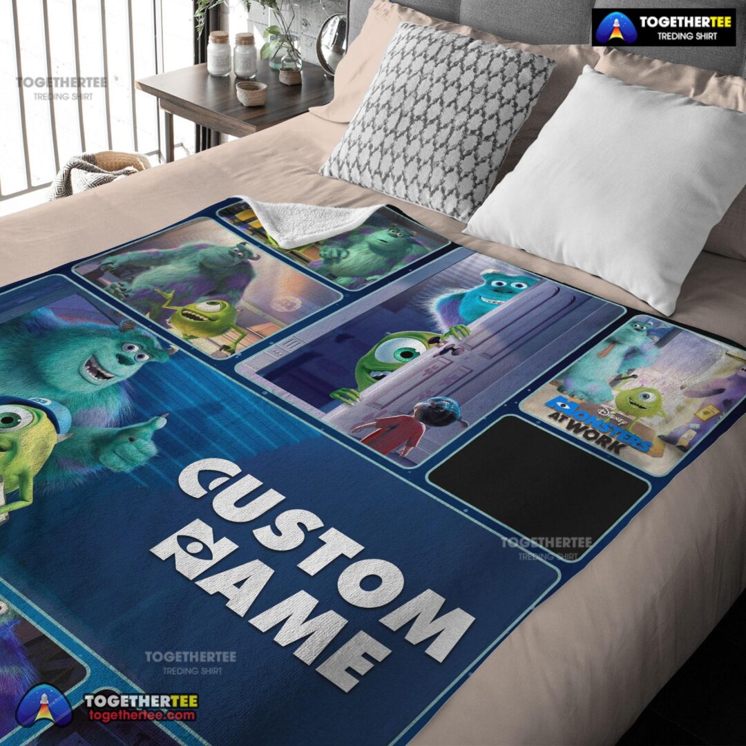 Official Disney Pixar Mike & Sulley Monsters Inc Blanket Fleece Customized Blanket-mk-03