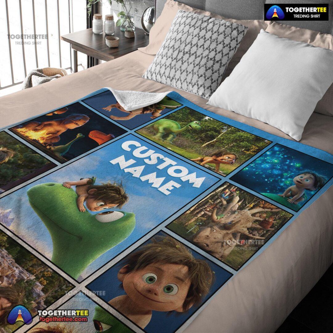 Official Disney Pixar The Good Dinosaur Collage Poster Blanket Fleece Customized Blanket-mk-03