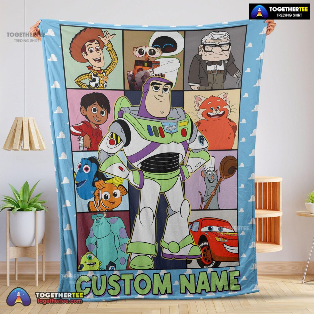 Official Disney Pixar Toy Story Buzz Lightyear With Friends Blanket Fleece Customized Blanket-mk-01