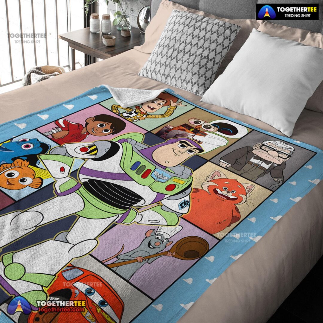 Official Disney Pixar Toy Story Buzz Lightyear With Friends Blanket Fleece Customized Blanket-mk-03