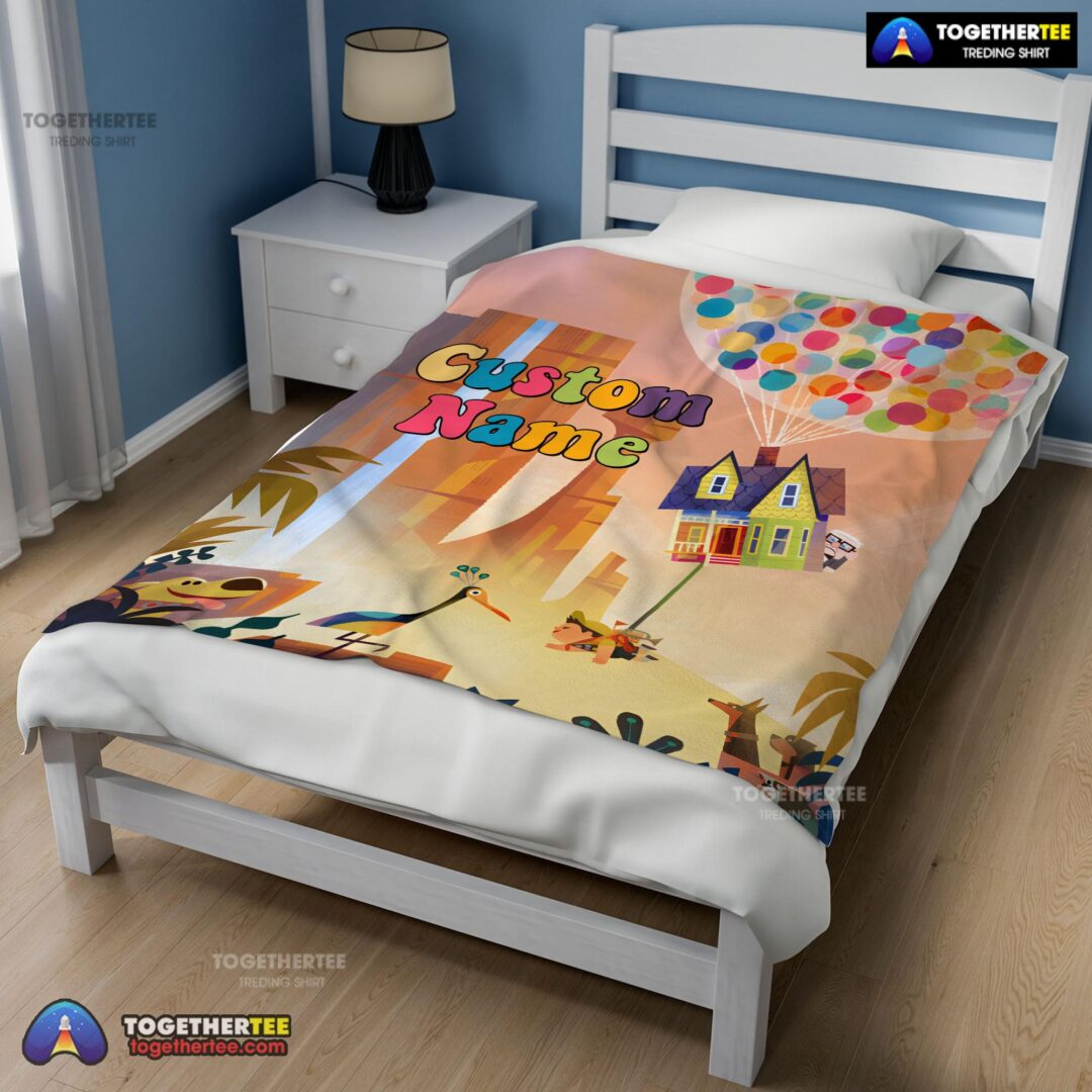 Official Disney Pixar Up With Our Balloons And Sky With House Movie Blanket Customize Blanket-mk-01 (2)