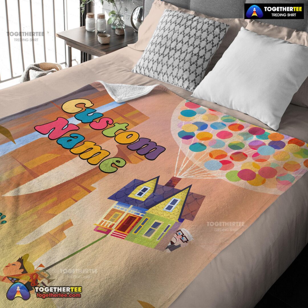 Official Disney Pixar Up With Our Balloons And Sky With House Movie Blanket Customize Blanket-mk-01 (3)