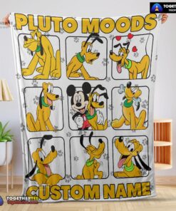 Official Disney Pluto Dog And Friends Pluto Dog Moods Blanket Customize Blanket