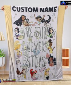 Official Disney Princess The Fun Never Stops Blanket Fleece Customized Blanket