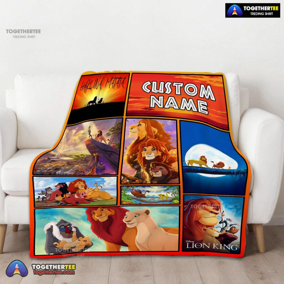Official Disney Simba Mufasa Timon Pumbaa The Lion King Collage Blanket Fleece Customized Blanket-mk-01