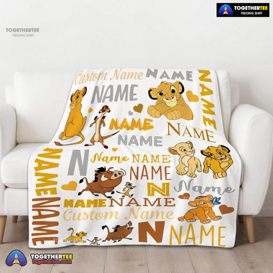 Official Disney Simba Timon Pumbaa The Lion King Blanket Fleece Customized Blanket-mk-01