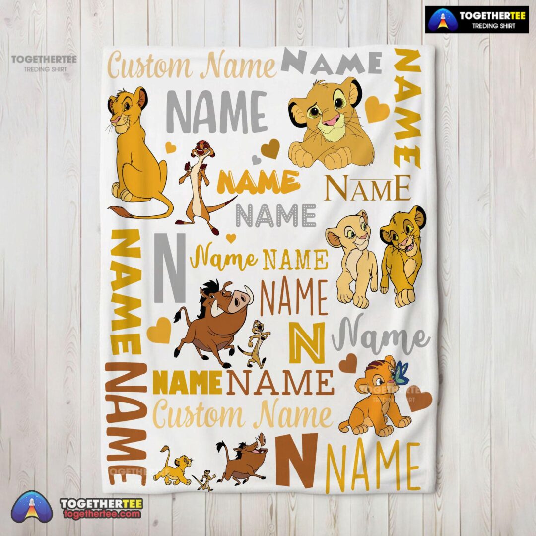 Official Disney Simba Timon Pumbaa The Lion King Blanket Fleece Customized Blanket-mk-02