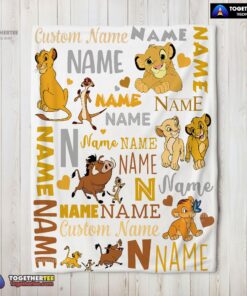 Official Disney Simba Timon Pumbaa The Lion King Blanket Fleece Customized Blanket