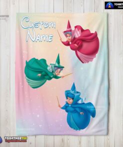 Official Disney Sleeping Beauty Three Good Fairies Blanket Fleece Customized Blanket